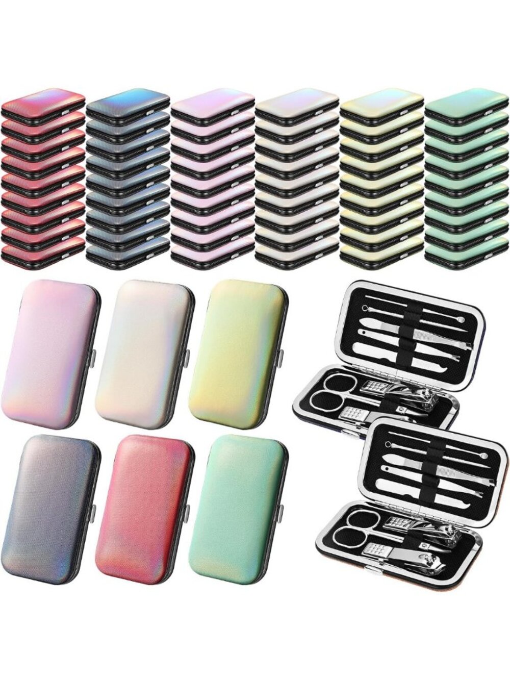 60 Pack Nail Clipper Set - 8-in-1 Manicure Kit, Perfect Gift for Nurses & Moms